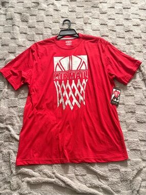 AND1 Red Short-Sleeve Basketball Graphic Tee with White Print